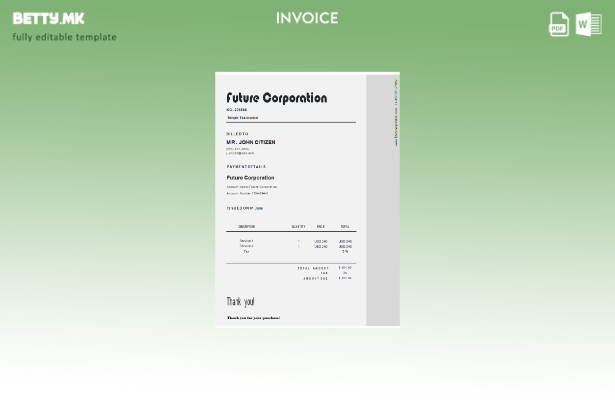 Модерен стил на САД Шаблон за фактура за идна корпорација